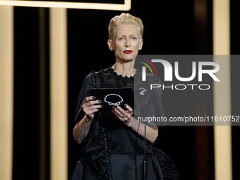 Tilda Swinton attends the Donostia Award for La Habitacion de al lado during the 72nd San Sebastian International Film Festival in San Sebas...