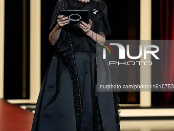 Tilda Swinton attends the Donostia Award for La Habitacion de al lado during the 72nd San Sebastian International Film Festival in San Sebas...