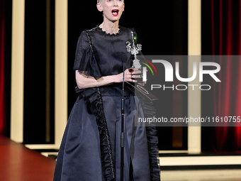 Tilda Swinton attends the Donostia Award for La Habitacion de al lado during the 72nd San Sebastian International Film Festival in San Sebas...