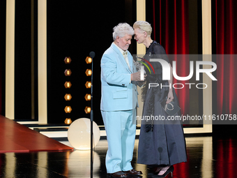 Pedro Almodovar attends the Donostia Award for La Habitacion de al lado during the 72nd San Sebastian International Film Festival in San Seb...