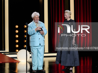 Pedro Almodovar attends the Donostia Award for La Habitacion de al lado during the 72nd San Sebastian International Film Festival in San Seb...