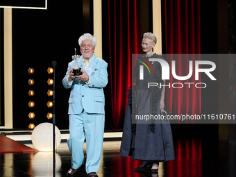 Pedro Almodovar attends the Donostia Award for La Habitacion de al lado during the 72nd San Sebastian International Film Festival in San Seb...