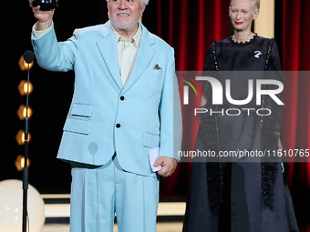 Pedro Almodovar attends the Donostia Award for La Habitacion de al lado during the 72nd San Sebastian International Film Festival in San Seb...