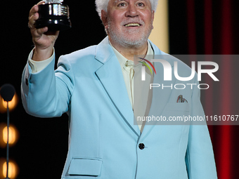 Pedro Almodovar attends the Donostia Award for La Habitacion de al lado during the 72nd San Sebastian International Film Festival in San Seb...