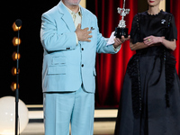 Pedro Almodovar attends the Donostia Award for La Habitacion de al lado during the 72nd San Sebastian International Film Festival in San Seb...