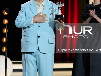 Pedro Almodovar attends the Donostia Award for La Habitacion de al lado during the 72nd San Sebastian International Film Festival in San Seb...