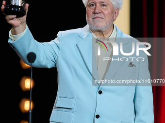 Pedro Almodovar attends the Donostia Award for La Habitacion de al lado during the 72nd San Sebastian International Film Festival in San Seb...