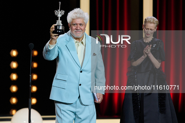 Pedro Almodovar attends the Donostia Award for La Habitacion de al lado during the 72nd San Sebastian International Film Festival in San Seb...