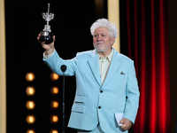 Pedro Almodovar attends the Donostia Award for La Habitacion de al lado during the 72nd San Sebastian International Film Festival in San Seb...