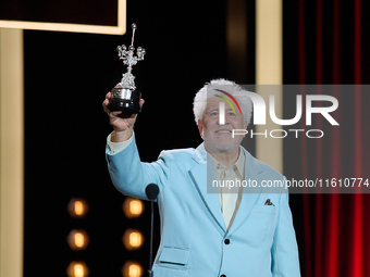 Pedro Almodovar attends the Donostia Award for La Habitacion de al lado during the 72nd San Sebastian International Film Festival in San Seb...