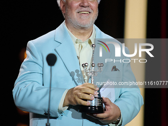 Pedro Almodovar attends the Donostia Award for La Habitacion de al lado during the 72nd San Sebastian International Film Festival in San Seb...