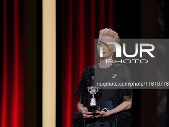 Tilda Swinton attends the Donostia Award for La Habitacion de al lado during the 72nd San Sebastian International Film Festival in San Sebas...