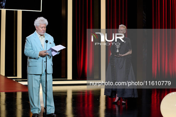 Pedro Almodovar attends the Donostia Award for La Habitacion de al lado during the 72nd San Sebastian International Film Festival in San Seb...