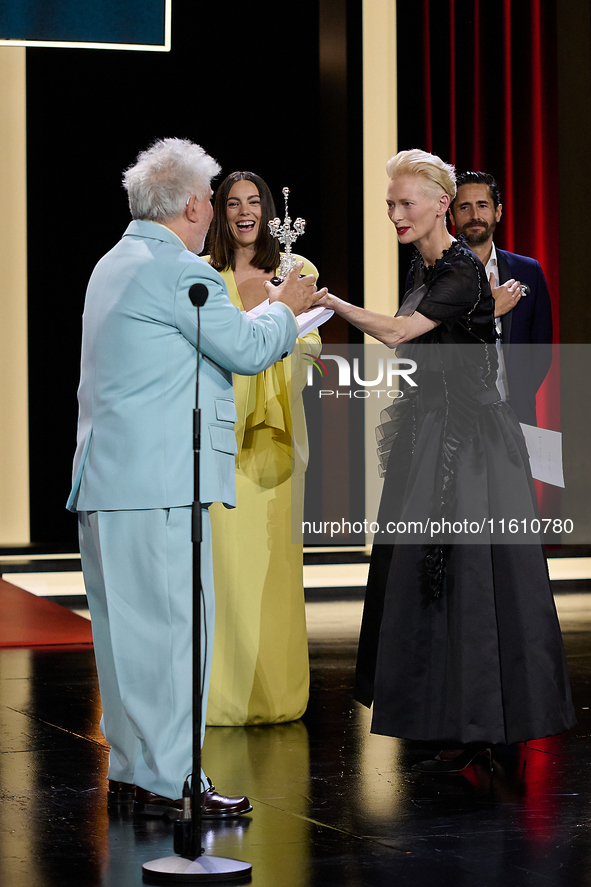 Pedro Almodovar attends the Donostia Award for La Habitacion de al lado during the 72nd San Sebastian International Film Festival in San Seb...