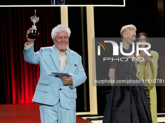 Pedro Almodovar attends the Donostia Award for La Habitacion de al lado during the 72nd San Sebastian International Film Festival in San Seb...