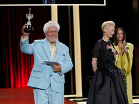 Pedro Almodovar attends the Donostia Award for La Habitacion de al lado during the 72nd San Sebastian International Film Festival in San Seb...