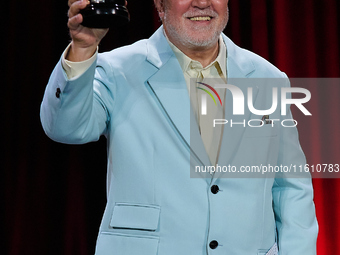 Pedro Almodovar attends the Donostia Award for La Habitacion de al lado during the 72nd San Sebastian International Film Festival in San Seb...