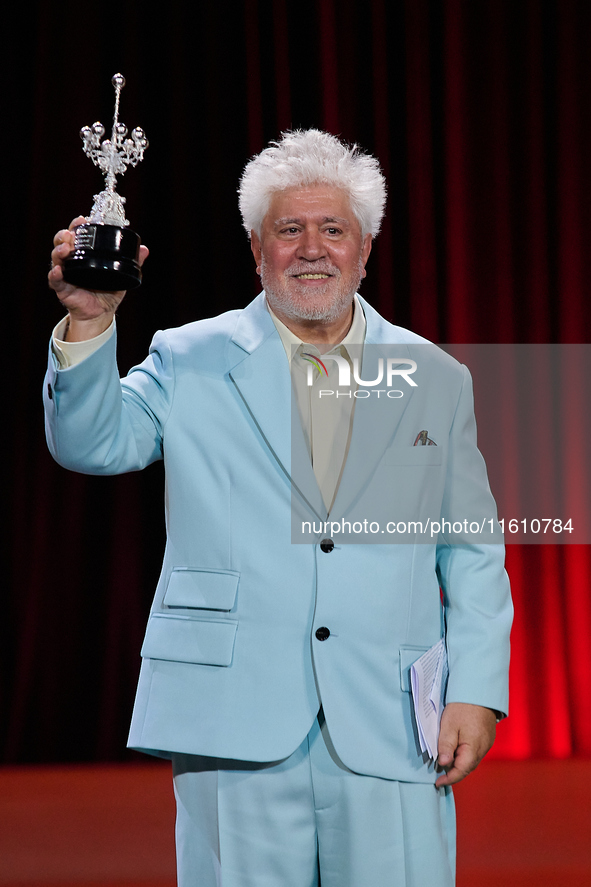 Pedro Almodovar attends the Donostia Award for La Habitacion de al lado during the 72nd San Sebastian International Film Festival in San Seb...