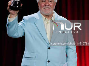 Pedro Almodovar attends the Donostia Award for La Habitacion de al lado during the 72nd San Sebastian International Film Festival in San Seb...