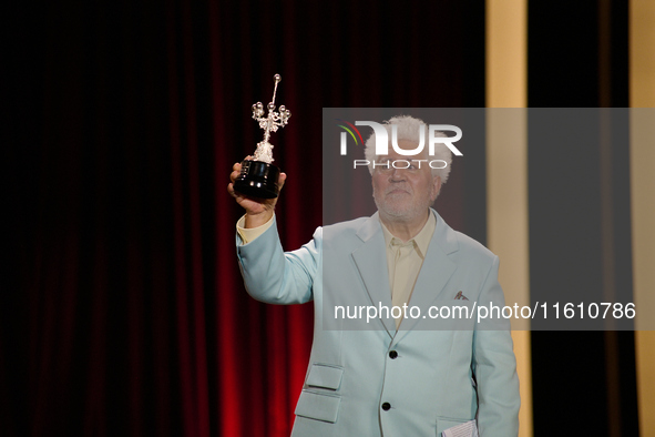 Pedro Almodovar attends the Donostia Award for La Habitacion de al lado during the 72nd San Sebastian International Film Festival in San Seb...