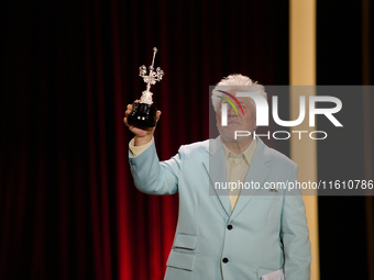 Pedro Almodovar attends the Donostia Award for La Habitacion de al lado during the 72nd San Sebastian International Film Festival in San Seb...