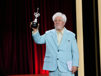 Pedro Almodovar attends the Donostia Award for La Habitacion de al lado during the 72nd San Sebastian International Film Festival in San Seb...