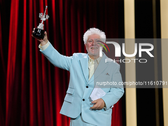 Pedro Almodovar attends the Donostia Award for La Habitacion de al lado during the 72nd San Sebastian International Film Festival in San Seb...