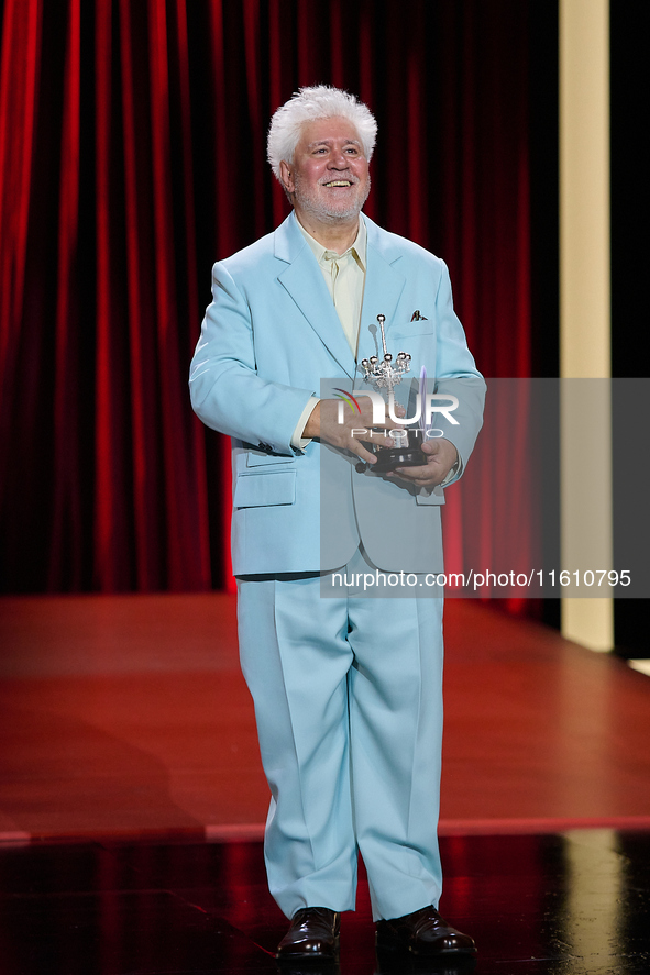 Pedro Almodovar attends the Donostia Award for La Habitacion de al lado during the 72nd San Sebastian International Film Festival in San Seb...