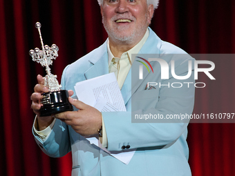 Pedro Almodovar attends the Donostia Award for La Habitacion de al lado during the 72nd San Sebastian International Film Festival in San Seb...