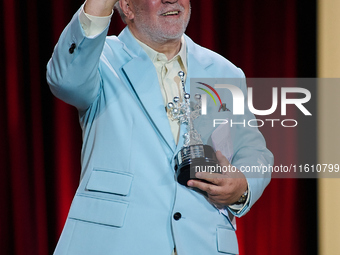 Pedro Almodovar attends the Donostia Award for La Habitacion de al lado during the 72nd San Sebastian International Film Festival in San Seb...