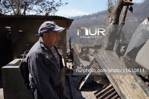 Aftermath of a forest fire in Quito, Ecuador, on September 26, 2024. The fire originated in the forest near Av. Simon Bolivar, close to the...