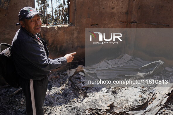 Aftermath of a forest fire in Quito, Ecuador, on September 26, 2024. The fire originated in the forest near Av. Simon Bolivar, close to the...