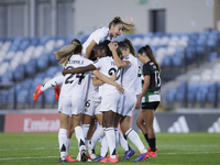 Several players of Real Madrid women celebrate a goal during the UEFA Women's Champions League 24/25 match, Round 2, second leg between Real...