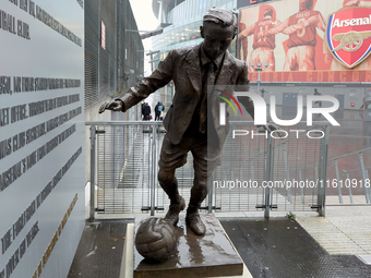 A generic outside view of the Emirates Stadium prior to the UEFA Champions League Group D soccer match between Arsenal and Borussia Dortmund...