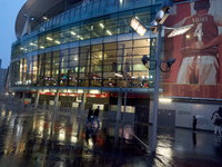 A generic outside view of the Emirates Stadium prior to the UEFA Champions League Group D soccer match between Arsenal and Borussia Dortmund...