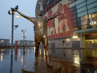 A generic outside view of the Emirates Stadium prior to the UEFA Champions League Group D soccer match between Arsenal and Borussia Dortmund...