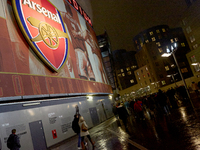 A generic outside view of the Emirates Stadium prior to the UEFA Champions League Group D soccer match between Arsenal and Borussia Dortmund...