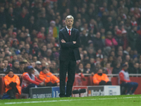 Arsene Wenger, head coach of Arsenal, during the UEFA Champions League Group D soccer match between Arsenal and Borussia Dortmund at the Emi...