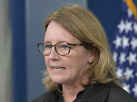 Administrator of the U.S. Federal Emergency Management Agency Deanne Criswell holds a press briefing in the Brady Press Room at the White Ho...