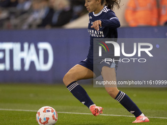 Clara Mateo #10 of Paris FC is in action during the UEFA Women's Champions League Second Round 2nd Leg match between Manchester City and Par...