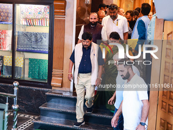 Republican Party of India (A) political party president Ramdas Bandu Athawale campaigns for the election in Srinagar, Jammu and Kashmir, Ind...