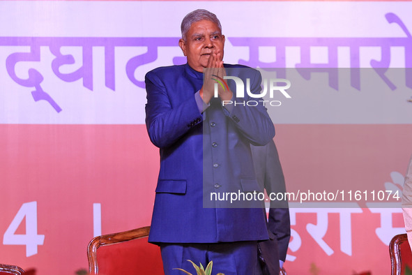 Vice President Jagdeep Dhankhar inaugurates the 'Hindu Spiritual and Service Fair' in Jaipur, Rajasthan, India, on September 26, 2024. 