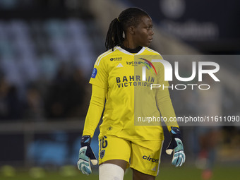 Chiamaka Nnadozie #16 (GK) of Paris FC during the UEFA Women's Champions League Second Round 2nd Leg match between Manchester City and Paris...