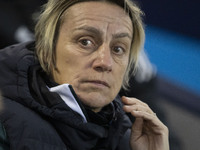 Manager of Paris FC Sandrine Soubeyrand during the UEFA Women's Champions League Second Round 2nd Leg match between Manchester City and Pari...