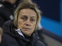 Manager of Paris FC Sandrine Soubeyrand during the UEFA Women's Champions League Second Round 2nd Leg match between Manchester City and Pari...