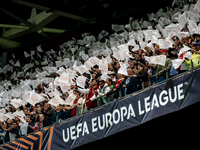 The atmosphere in the stadium during the match between Ajax and Besiktas at the Johan Cruijff ArenA for the UEFA Europa League - League phas...