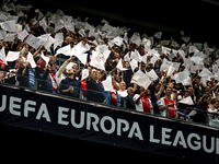 The atmosphere in the stadium during the match between Ajax and Besiktas at the Johan Cruijff ArenA for the UEFA Europa League - League phas...