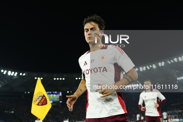 Paulo Dybala second striker of Roma and Argentina during the warm-up before the UEFA Europa League 2024/25 League Phase MD1 match between AS...