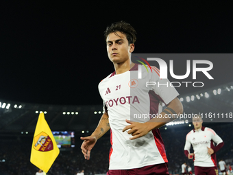 Paulo Dybala second striker of Roma and Argentina during the warm-up before the UEFA Europa League 2024/25 League Phase MD1 match between AS...