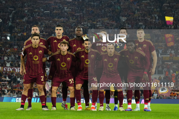 Roma line up prior the UEFA Europa League 2024/25 League Phase MD1 match between AS Roma and Athletic Club at Stadio Olimpico on September 2...